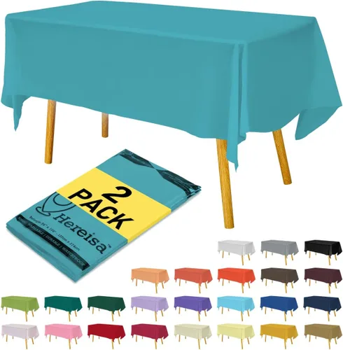 Miniatura 115 de Paquete de 3 manteles de plástico desechables de 54 x 108 pulgadas, manteles de color blanco hueso, manteles de fiesta nupcial para fiestas
