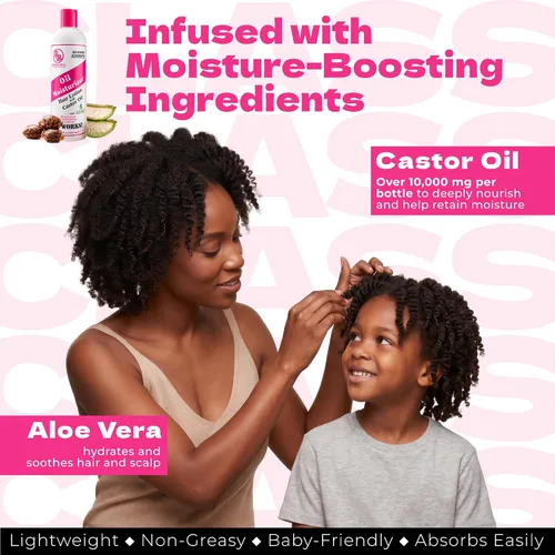 Miniatura 3 de Bronner Bros Loción hidratante de aceite para el cabello con 10,000 mg de aceite de ricino y aloe vera, hidratante ligero y no graso para el cuero