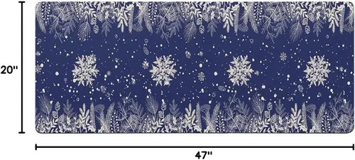 Miniatura 2 de Tapete de baño de copos de nieve azul marino para bañera, antideslizante, de secado rápido y absorbente, tierra de diatomeas, fregadero, dormitorio