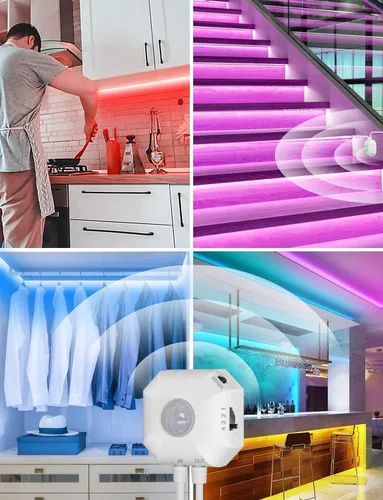Miniatura 2 de MATICOD Luces con sensor de movimiento para interiores debajo de la cama, tira de luz LED RGB con control de aplicación, luces nocturnas para Varios