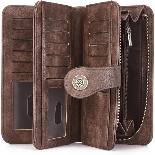 Miniatura 6 de Telena Billeteras de cuero para mujer, tamaño grande, triple, tarjetero, 36954.00041666667, Vintage