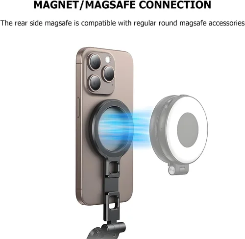 Miniatura 4 de Trípode magnético para iPhone 16/15/14/13/12 Plus Pro Max, trípode de aluminio mini Magsafes para iPhone y Magsafes, diseño de doble cara, tornillo