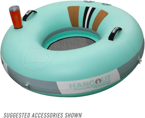 Miniatura 3 de BOTE Flotador inflable para colgar, tubo flotante de lago de 4 pies, dispositivo de flotación de balsa de resortes, juguete de piscina compatible