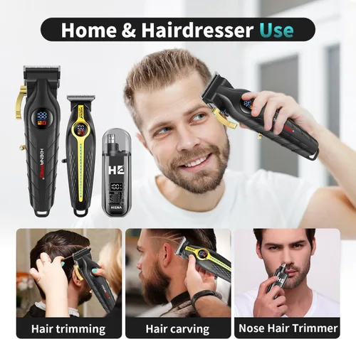 Miniatura 6 de HIENA PRO Cortadora de pelo profesional para hombres, juego eléctrico de cortapelos para kit de peluquería, juego de cortapelos y recortadora, juego