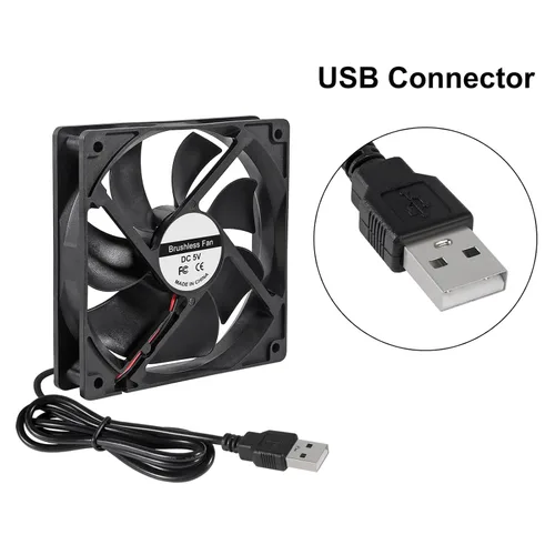 Miniatura 4 de ACEIRMC Ventilador de refrigeración sin escobillas USB de 4.724 in x 0.984 in CC 5 V, ventilador de refrigeración silencioso 12025 mini ventilador