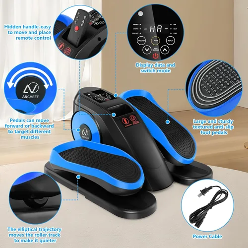 Miniatura 8 de ANCHEER Elíptica Bajo Escritorio, Ejercicio de Piernas Elíptico para Personas Mayores Totalmente Ensamblado, Ejercitador de Pedal Eléctrico