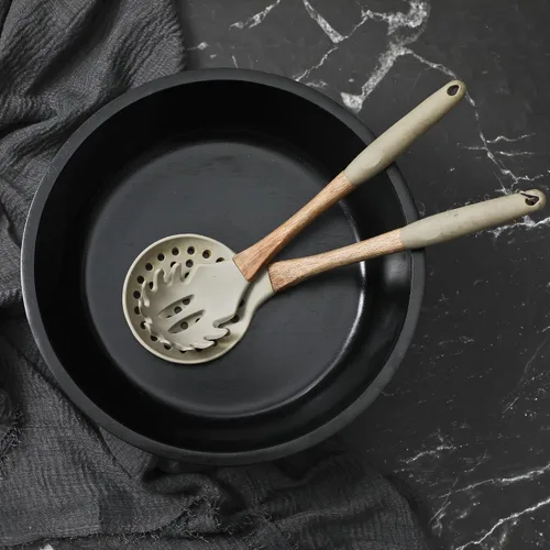 Miniatura 7 de Tazón de fruta negro de madera sólida seguro para alimentos para encimera de cocina, diámetro de 12 pulgadas