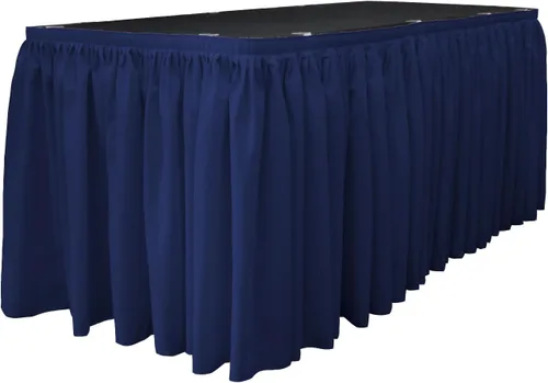 Miniatura 34 de LA Linen Falda de mesa de popelina de poliéster para mesas rectangulares, tela plisada para banquetes de boda, 14 pies por 29 pulgadas de largo