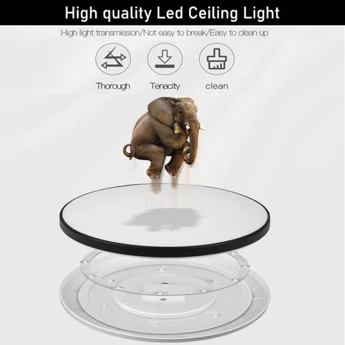 Miniatura 4 de Paquete de 6 lámparas de techo LED de montaje empotrado de 12 pulgadas 3200LM, lámpara de techo delgada de 28W redonda de montaje en superficie