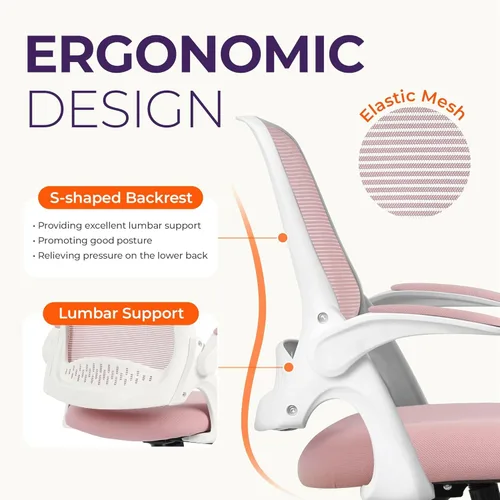 Miniatura 3 de NEO CHAIR Silla de escritorio para oficina y gaming ergonómica con soporte lumbar ajustable, altura regulable, ruedas giratorias, brazos abatibles