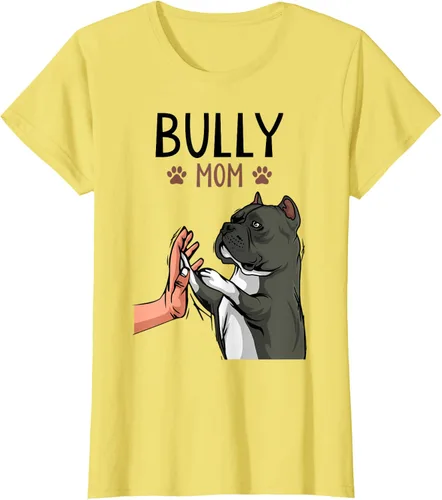 Miniatura 39 de American Bully Mom Cute Dog Mama Camiseta divertida para mujer, Blanco, S
