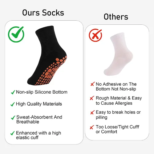 Miniatura 6 de GRPSKCOS Calcetines antideslizantes para hombre, calcetines de casa con empuñaduras, 3 pares antideslizantes para yoga, pilates, azulejos, pisos