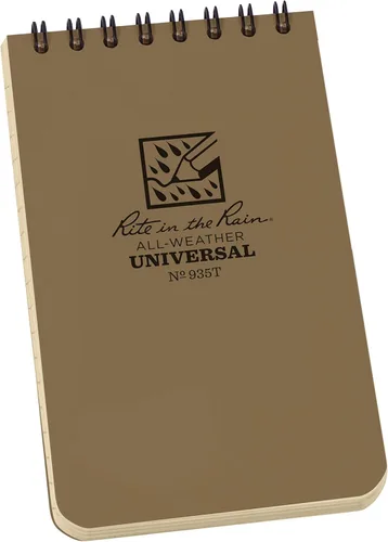 Miniatura 8 de Rite in the Rain - Cuaderno con espiral superior resistente a la intemperie, 3 x 5 pulgadas, cubierta a cuadros color marrón y canela