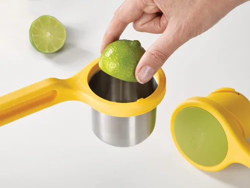 Miniatura 2 de Exprimidor ergonómico, con giro, de acero inoxidable Joseph Joseph, prensa de cítricos, Amarillo