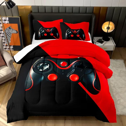 Miniatura 17 de AILONEN Juego de edredón de videojuegos para adolescentes y niños, juego de ropa de cama de videojuegos, edredón de videojuegos, juego de cama