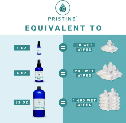Miniatura 3 de Pristine Spray de papel higiénico: como se ve en Shark Tank, la alternativa más natural a las toallitas húmedas desechables y las toallitas