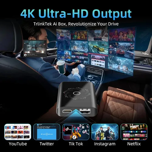 Miniatura 9 de AI Box - Adaptador inalámbrico CarPlay y automático, Plug & Play, WiFi de doble banda, Bluetooth 5.4, soporte de video 4K, sistema Android 13.0