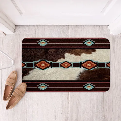 Miniatura 21 de Feelyou Aztec Bathroom Rugs Aztec Southwestern Printed Bath Mats for Bathroom Bohemian Bath Rugs for Shower Tub Cowboy Cowgirl Bathroom Accossories