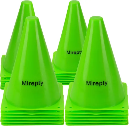 Miniatura 9 de Mirepty Conos de Tráfico de Plástico de 7 Pulgadas Marcador de Agilidad para Entrenamiento Deportivo para Fútbol, Patinaje, Fútbol Americano