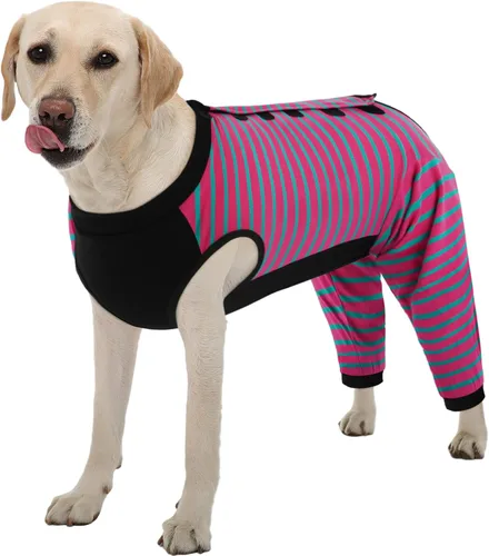 Miniatura 32 de Kuoser Traje de Cirugía para Perro Hembra Esterilización Macho Castración, Manga de Pierna de Perro para Dejar de Lamer Enterizo Suave para Perro