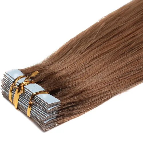 Miniatura 74 de Extensiones de cabello humano Remy con cinta adhesiva sin costuras (16 pulgadas, 10 unidades, rubio ceniza)
