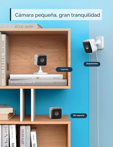 Miniatura 5 de GNCC Cámara de seguridad para interiores 2K, 2 paquetes de cámaras para cámaras Wi-Fi de seguridad para el hogar, detección de movimiento/sonido
