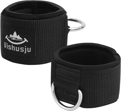 Puños de Tobillo y Muñeca de Neopreno Acolchados Correas con Anillo en D Patada de Glúteos para Máquinas de Cable Ejercicio de Piernas Fitness