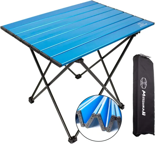 Miniatura 7 de MSSOHKAN Mesa de camping plegable portátil de aluminio ligero bolsa de transporte playa al aire libre senderismo picnic barbacoa cocina comedor