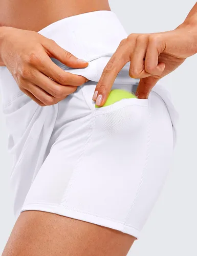 Miniatura 3 de CRZ YOGA Faldas de tenis de cintura alta para mujer con 3 bolsillos, línea A, ligeras, bonitas, atléticas, casuales, faldas pantalón