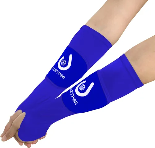 HARTPOR Mangas de brazo de voleibol que pasan las mangas del antebrazo con almohadilla de protección y agujero para el pulgar para los jóvenes,