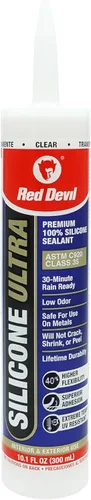 Miniatura 12 de Red Devil 0785 Silicone Ultra 100% RTV Sellador de silicona, tubo de 2.8 onzas, blanco, paquete de 1