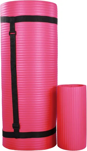 Miniatura 13 de BalanceFrom Esterilla de yoga multiusos de 1 pulgada extra gruesa de alta densidad antidesgarro con correa de transporte, bloques de yoga opcionales