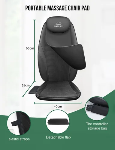 Miniatura 7 de Snailax - Masajeador de espalda con calor, regalos para hombres, mujeres, silla de masaje eléctrica de tejido profundo para todo el cuerpo