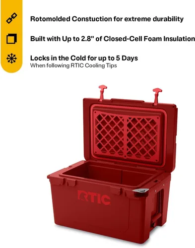 Miniatura 3 de RTIC Caja de hielo portátil con aislamiento duro para playa, bebidas, bebidas, campamento, picnic, pesca, barco, barbacoa