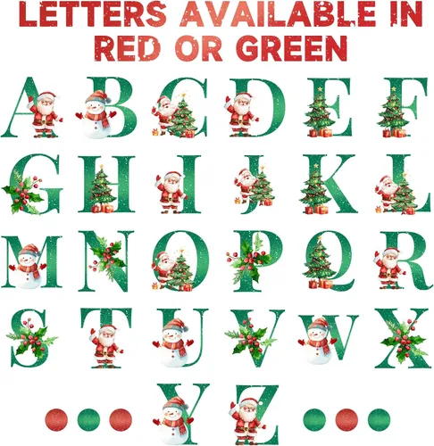 Miniatura 8 de Adornos con nombre de letra para árbol de Navidad, adornos de Navidad personalizados 2025, adornos de nombre inicial personalizados, decoraciones