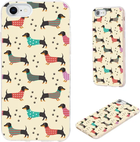 Miniatura 28 de Funda protectora completa delgada y suave de TPU transparente para iPhone SE 2022/2020, iPhone 8/7/6S/6 - Diseño de música divertida guitarra