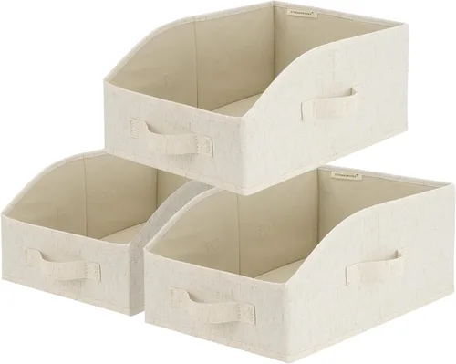Miniatura 8 de StorageWorks - Contenedores de almacenamiento para armario, caja organizadora trapezoidal para estantes, contenedor de tela para ropa, cestas Marrón