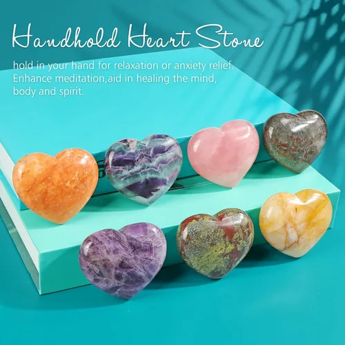 Miniatura 7 de SMQ Piedra de sangre de África, piedras de cristal en forma de corazón, piedras preciosas naturales, pisapapeles, bolsillo hinchado, gran sanación