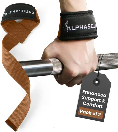 Miniatura 8 de ALPHASQUAD Correas de levantamiento para levantamiento de pesas – Correas de muñeca resistentes para levantamiento de pesas con envolturas