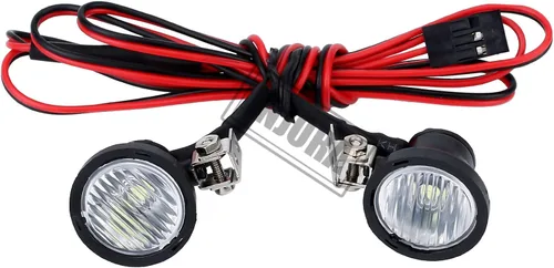 Miniatura 6 de INJORA Faros delanteros RC para coche, luces LED RC para 1:10 RC Crawler Axial TRX4 TRX6 SCX10 90046 Wraith RR10 MST Redcat (redondo)