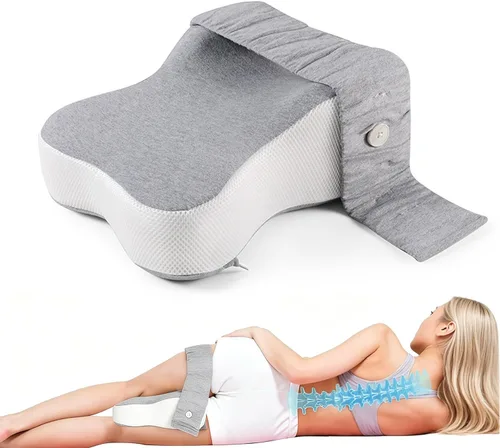 Almohada ergonómica de espuma viscoelástica para adultos con correa ajustable, cojín grande para aliviar el dolor de ciática, soporte de cadera,