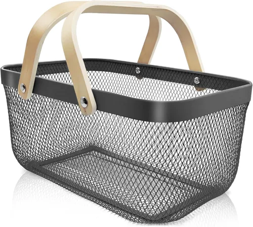 Cesta de productos de cosecha de jardín y cesta de pícnic, cesta organizadora de almacenamiento multifuncional para recolección de frutas y verduras