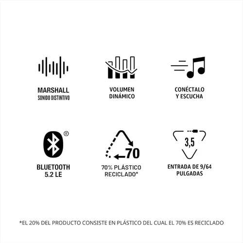 Miniatura 9 de Altavoz Marshall Acton III Bluetooth para el hogar - Sonido estéreo fuerte con controles de graves y agudos Alimentado por enchufe Entrada Azul