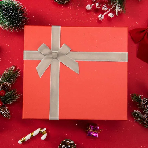 Miniatura 4 de Hying Cintas navideñas de champán para manualidades, 3/8 pulgadas x 25 yardas, cinta de color camello claro, cintas de Navidad para envolver
