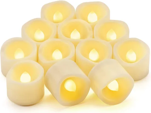 Miniatura 10 de 6 velas de té sin llama de control remoto de 200 horas, velas votivas parpadeantes LED que funcionan con pilas, velas eléctricas con temporizador