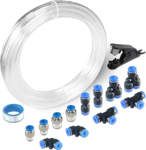Miniatura 6 de Kit de tubo de aire neumático MSAEIQUN, poliuretano negro, tubo de poliuretano PU, kit de tubería de aire, 6 mm DE x 4 mm DI, 10 metros 32.8 pies