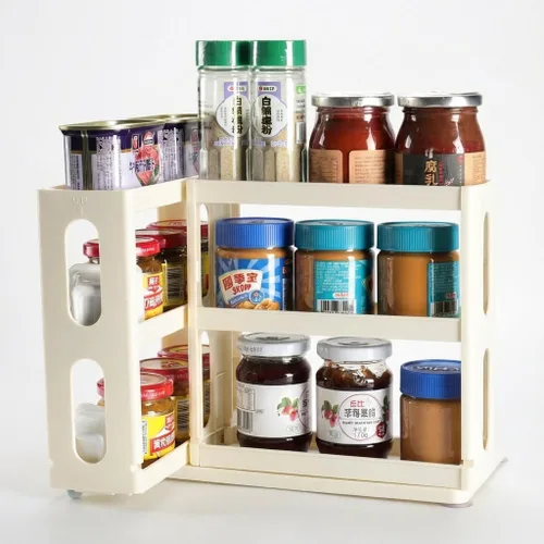 Miniatura 9 de Dutiplus Organizador de especias de 3 niveles, gabinete de almacenamiento giratorio y tirado para encimera de cocina, baño, 10.8 pulgadas de alto x