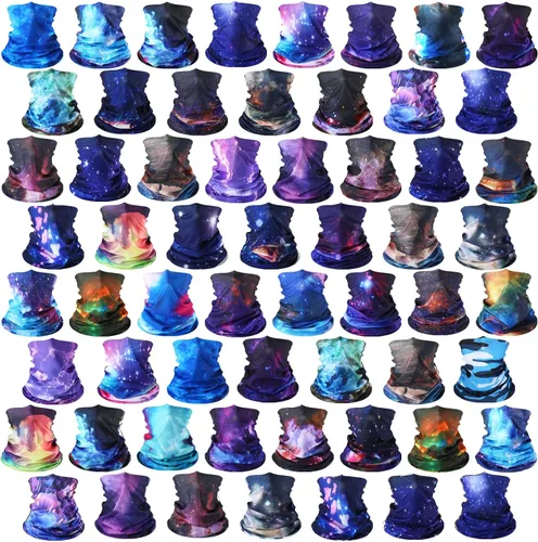 Miniatura 8 de 60 piezas de polaina de cuello a granel para hombres y mujeres, pasamontañas, cubrebocas, sin costuras, bandana, protección UV, bufanda