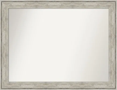 Miniatura 439 de Amanti Art Espejo de baño plateado para sobre fregadero, 28 x 47 pulgadas, espejo rectangular de plata imperial, marco de madera tradicional de gran