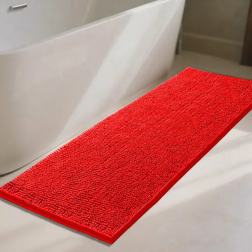 Miniatura 18 de Alfombras de baño 47x17 pulgadas, súper absorbentes, suaves, gruesas, lavables a máquina, alfombra de baño de chenilla, antideslizante para piso